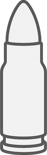 a white bullet. No background. Transparent background. Blank background. No shadows. 2d. In-Game asset. flat