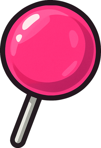 gerçekçi bir şeker. yuvarlak bir şeker ve pembe renk..
In-Game asset.  2d.  High contrast.  No shadows