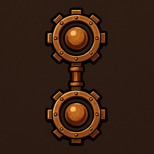 simbolo ":" en estilo steampunk.
In-Game asset.  2d.  High contrast.  No shadows