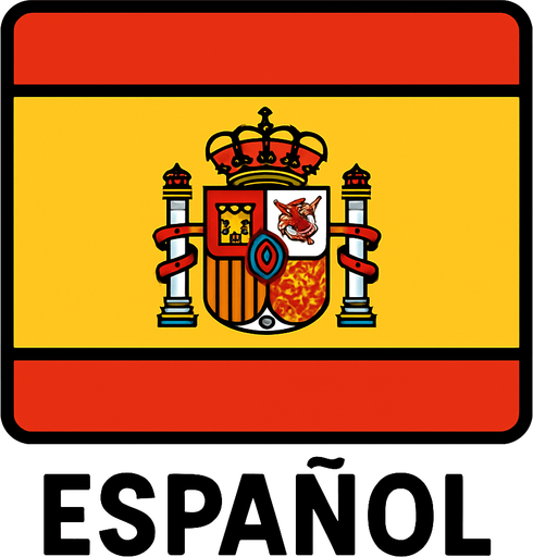 Bandera de idioma español.
In-Game asset.  2d.  High contrast.  No shadows