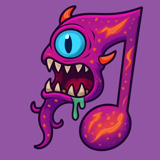 MÜZİK NOTASI ŞEKLİNDE BİR UZAYLI CANAVAR ÇİZ AMA BU KARAKTER VE İSMİ Quasar ONA GÖRE TASARLA. AYAKSIZ. dONT WRİTE TEXT İN TO İMAGE. NO BLACK..
In-Game asset.  2d.  High contrast.  No shadows