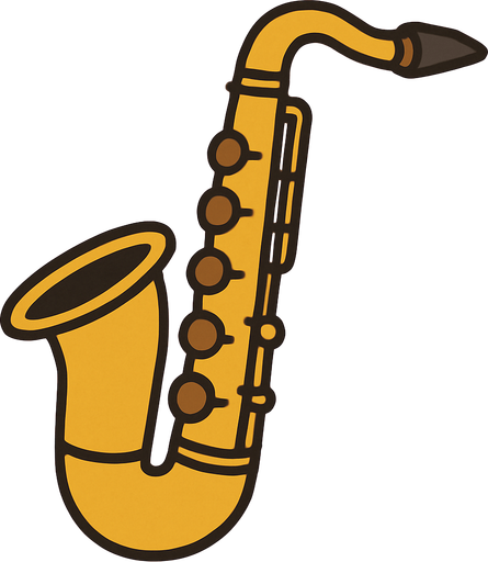 Saxophone in professor Layton game style.
In-Game asset.  2d.  High contrast.  No shadows