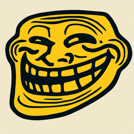 Troll face.
In-Game asset.  2d.  High contrast.  No shadows