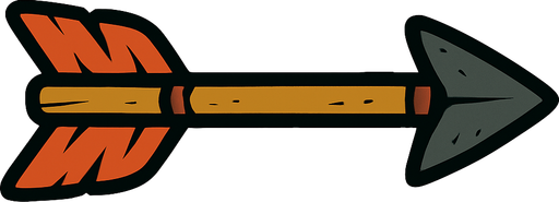 Una flecha de arco.
In-Game asset.  2d.  High contrast.  No shadows