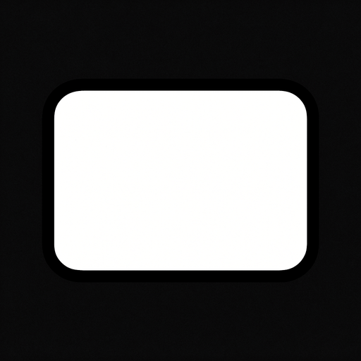 rectangulo Blanco con bordes redondeados. figura simple.
In-Game asset.  2d.  High contrast.  No shadows