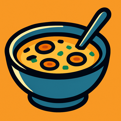 Soupe.
In-Game asset.  2d.  High contrast.  No shadows