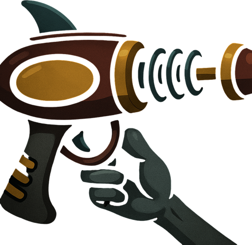 Darker colours held by a grey alien hand