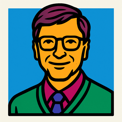 Bill Gates.
In-Game asset.  2d.  High contrast.  No shadows