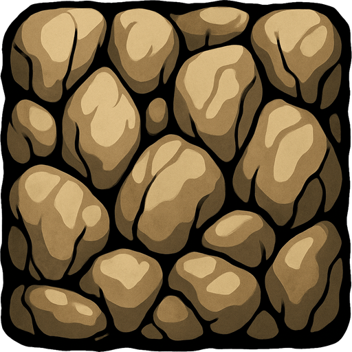 Muro de piedras tipo cueva.
In-Game asset.  2d.  High contrast.  No shadows