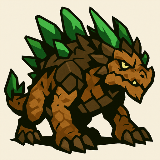Dragon terre.
In-Game asset.  2d.  High contrast.  No shadows
