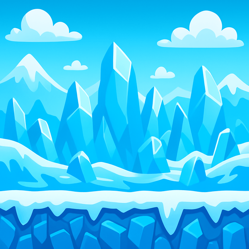 Ice theme background 2d game video.
In-Game asset.  2d.  High contrast.  No shadows