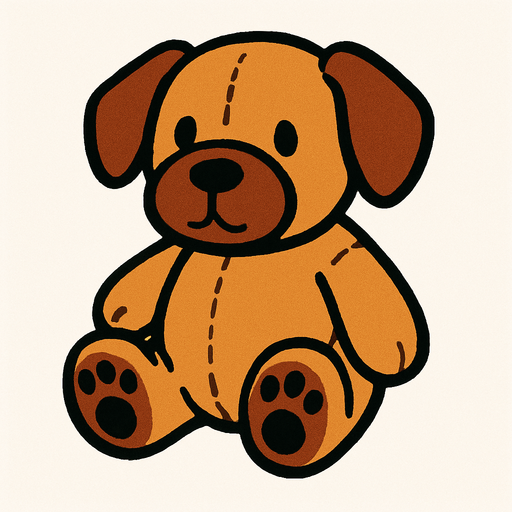 dogPlushie.
In-Game asset.  2d.  High contrast.  No shadows