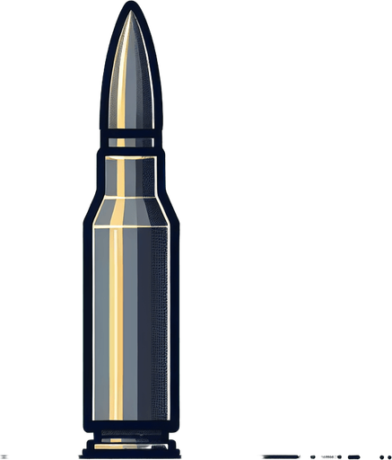 bullet 2d.  Blank background.  High contrast.  No shadows