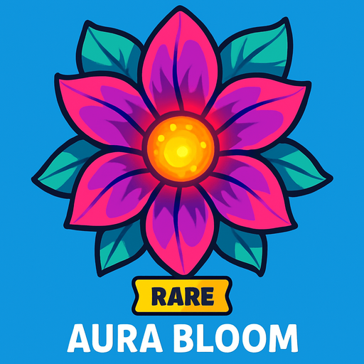 rare Aura Bloom top view.
In-Game asset.  2d.  High contrast.  No shadows