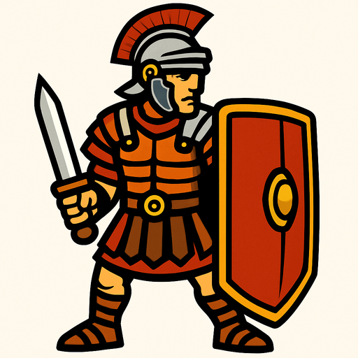 Roman Legioner.
In-Game asset.  2d.  High contrast.  No shadows
