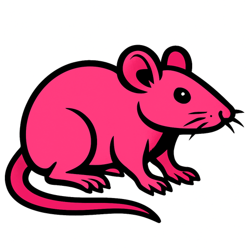 Pink rat.
In-Game asset.  2d.  High contrast.  No shadows