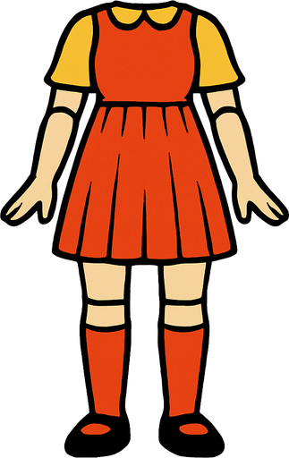 Make A Body With Like Squid Game Doll.
In-Game asset.  2d.  High contrast.  No shadows