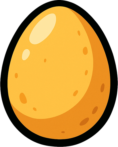 Egg.
In-Game asset.  2d.  High contrast.  No shadows