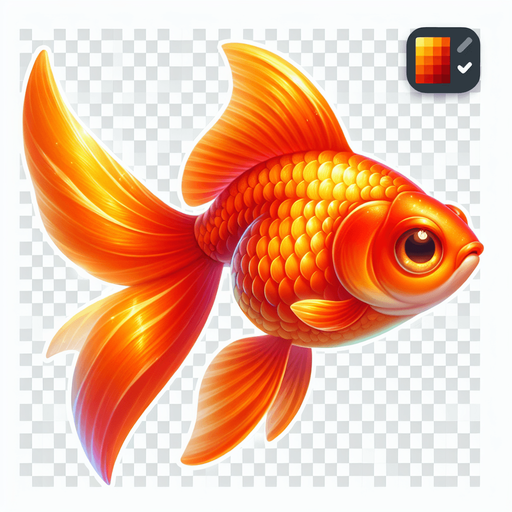 A realistic goldfish.
Single Game Texture. In-Game asset. 2d. Blank background. High contrast. No shadows.