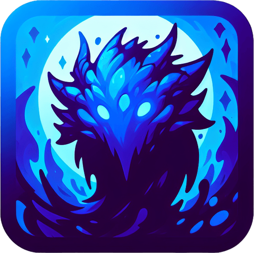 monster blu.
Single Game Texture.  In-Game asset.  2d.  Blank background.  High contrast.  No shadows