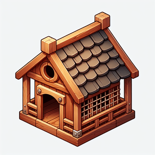 background chicken coop.
Single Game Texture. In-Game asset. 2d. Blank background. High contrast. No shadows.