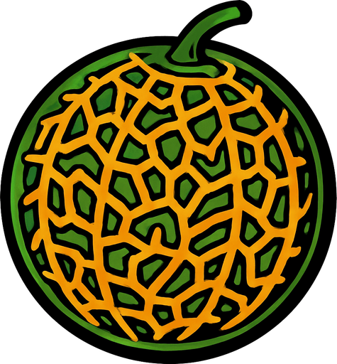 Un melon.
In-Game asset.  2d.  High contrast.  No shadows