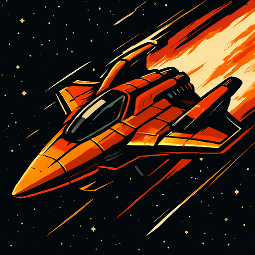 The image of the world fastest spaceship.
In-Game asset.  2d.  High contrast