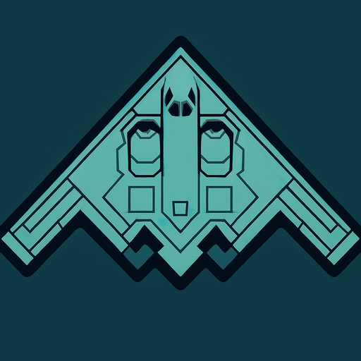 B-2 uppifrån.
In-Game asset.  2d.  High contrast.  No shadows