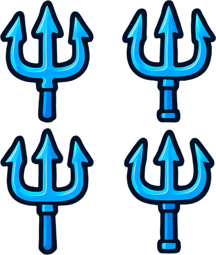 make little tridents that are blue.
In-Game asset.  2d.  High contrast.  No shadows