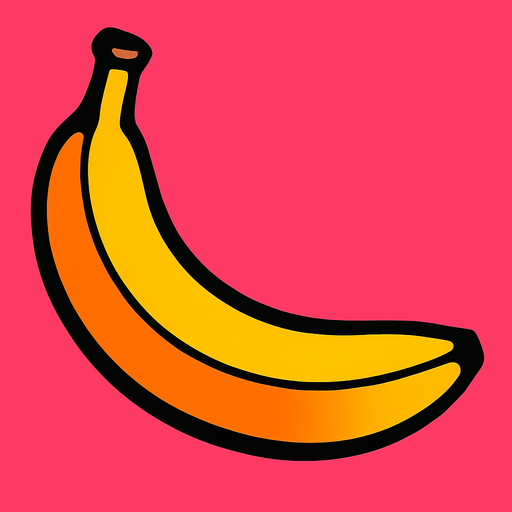 Banana.
2d.  High contrast.  No shadows