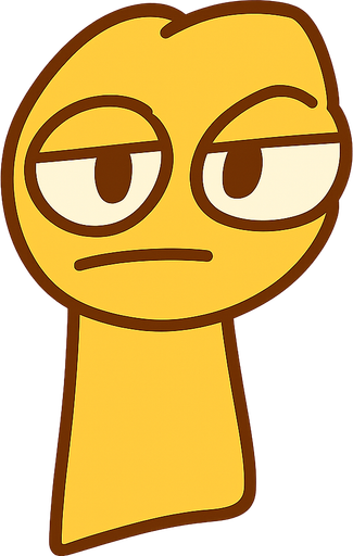 Yellow sprunki. No background. Transparent background. Blank background. No shadows. 2d. In-Game asset. flat