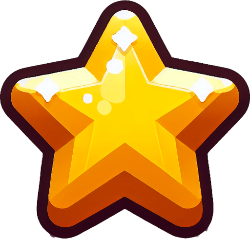A little golden star..
Single Game Texture. In-Game asset. 2d. Blank background. High contrast. No shadows.