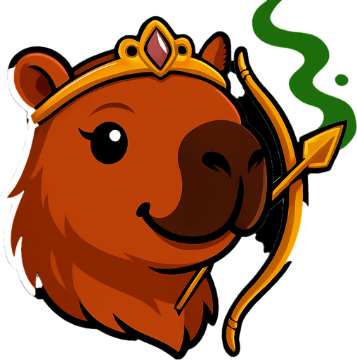 Quitale el casco y ponle una tiara de princesa. Has el arco y la flecha de oro. Recuerda que es un capybara.