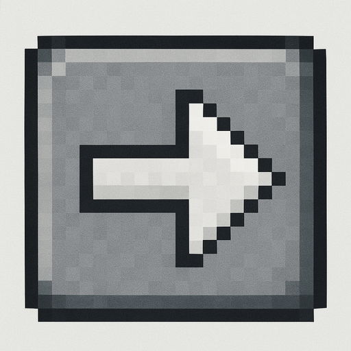 Cuadro gris con bordes negros que dentro tenga una flecha apuntando a la derecha pixelada.
In-Game asset.  No shadows