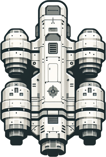 nave extraterestre, vista superior, estilo simple.
Single Game Texture.  In-Game asset.  2d.  Blank background.  High contrast.  No shadows