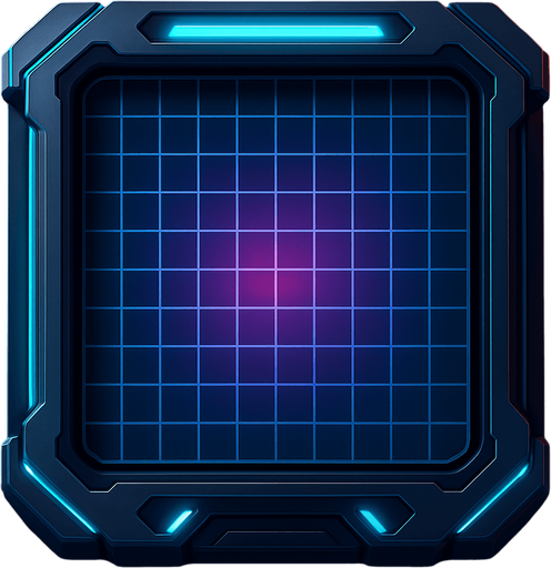 Pack top square of tower facing the screen to use it as a grid. future. seen from above. HD colors.