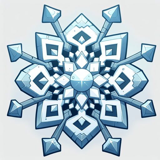 снежинка. мультяшная.
Single Game Texture.  In-Game asset.  2d.  Blank background.  High contrast.  No shadows