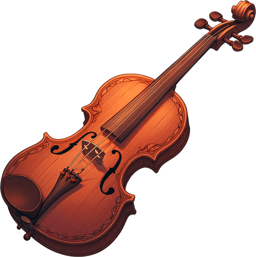 Violin.
Single Game Texture.  In-Game asset.  2d.  Blank background.  No shadows