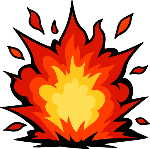 Ateş - Patlama.
In-Game asset.  2d.  High contrast.  No shadows