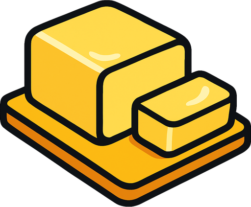 Butter.
In-Game asset.  2d.  High contrast.  No shadows