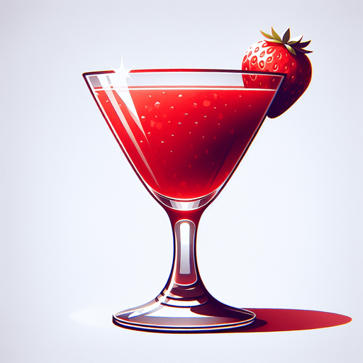 A nice glass of strawberry daiquiry.
Single Game Texture. In-Game asset. 2d. Blank background. High contrast. No shadows.