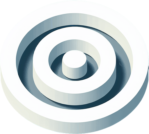 3 white flat isometric concentric circles like a target.
