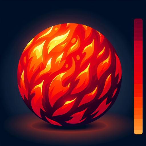 fire red.
Single Game Texture.  In-Game asset.  2d.  Blank background.  High contrast.  No shadows