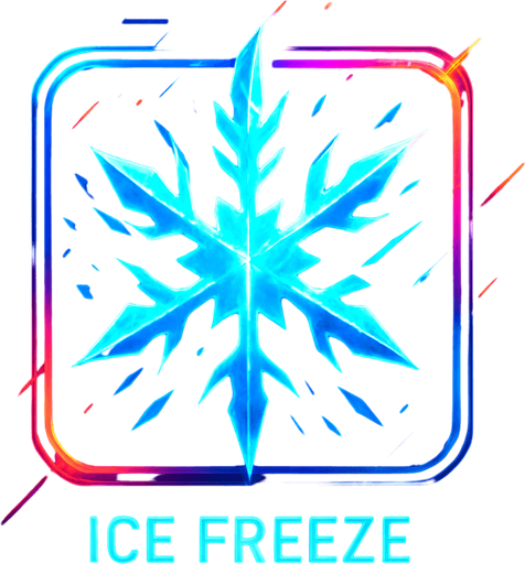 Ability icon 'Ice freeze' . cyberpunk. abstract. Futuer. different colors. HD colors