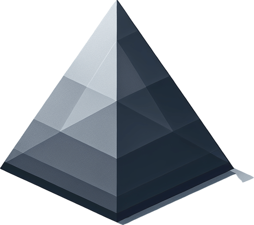 A simple Triangle, flat shaded, bevelled edges.
Single Game Texture. In-Game asset. 2d. Blank background. High contrast. No shadows.