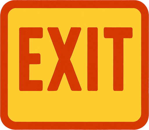 Exit.
In-Game asset.  2d.  High contrast.  No shadows