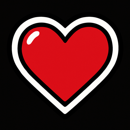 red heart.
In-Game asset.  2d.  High contrast.  No shadows