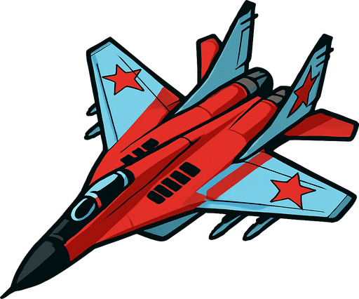 Mig 29.
In-Game asset.  2d.  High contrast.  No shadows