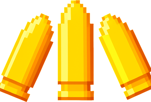 make it so that there are 3 bullets, the one on the left inclined diagonally to the left, the one in the middle forward and the one on the right  inclined diagonally to the right