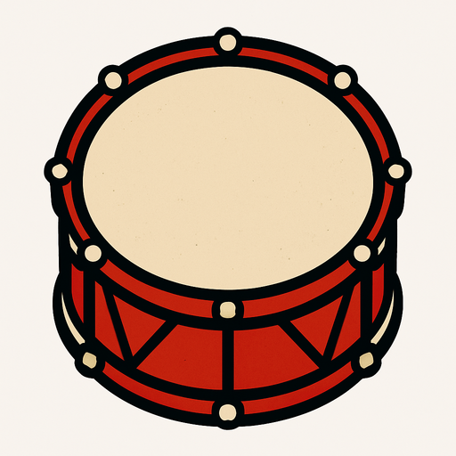 Drum top view.
In-Game asset.  2d.  High contrast.  No shadows